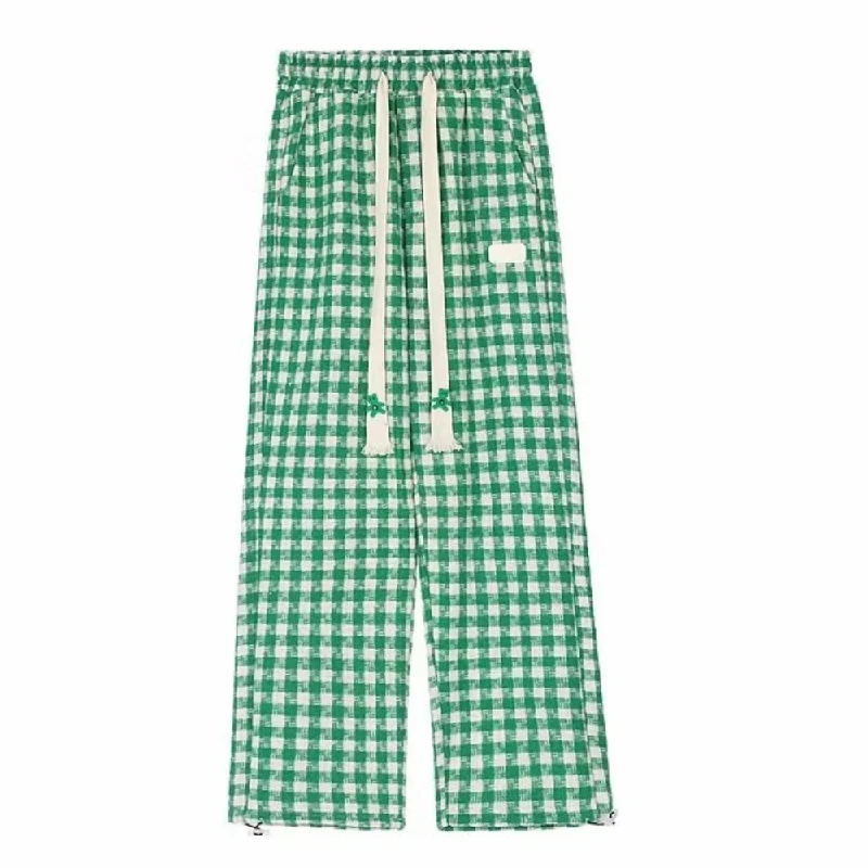 American Plaid Straight Casual Sweatpants