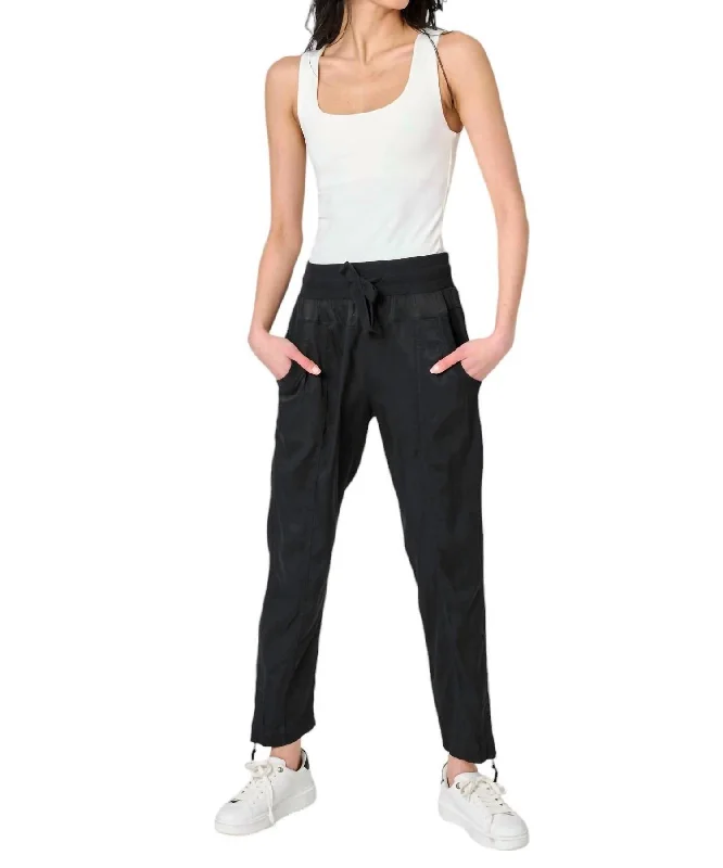 Melody Stretch Cupro Relaxed Fit Jogger In Black