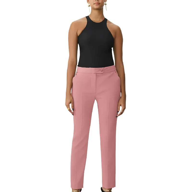 Satin Tuxedo Pants In Soft Pink