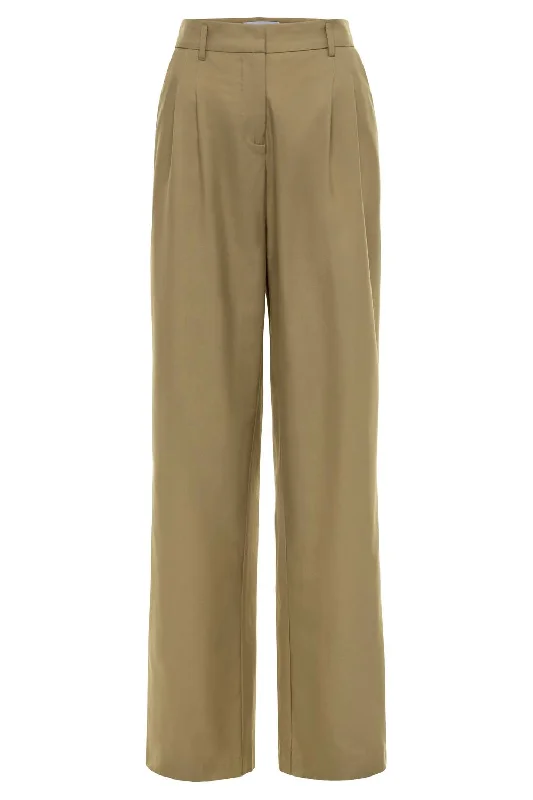 Women's Wool Alexandra Pants In Tan