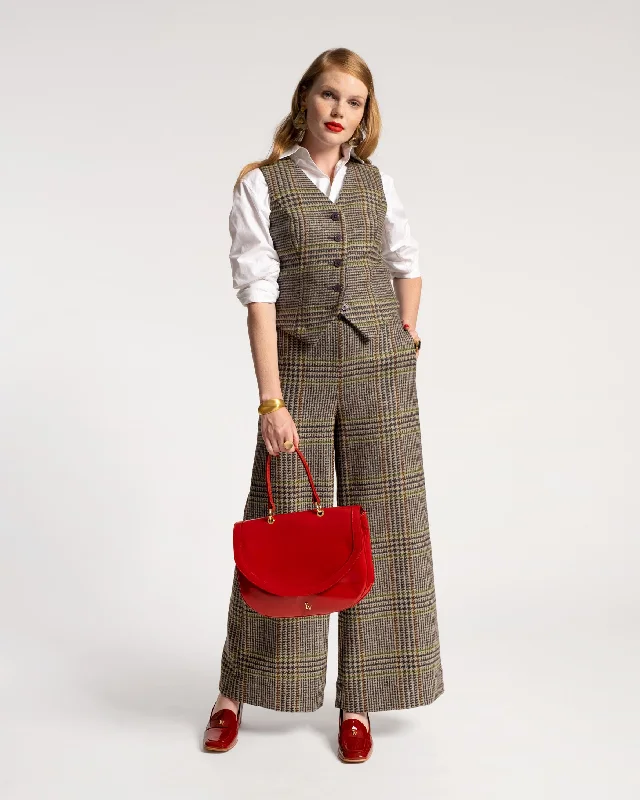 Zoey Belted Pant Leeds Houndstooth Wool