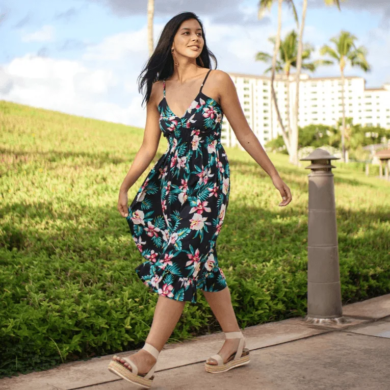 New Orchid V-Neck Dress, Made in Hawaii