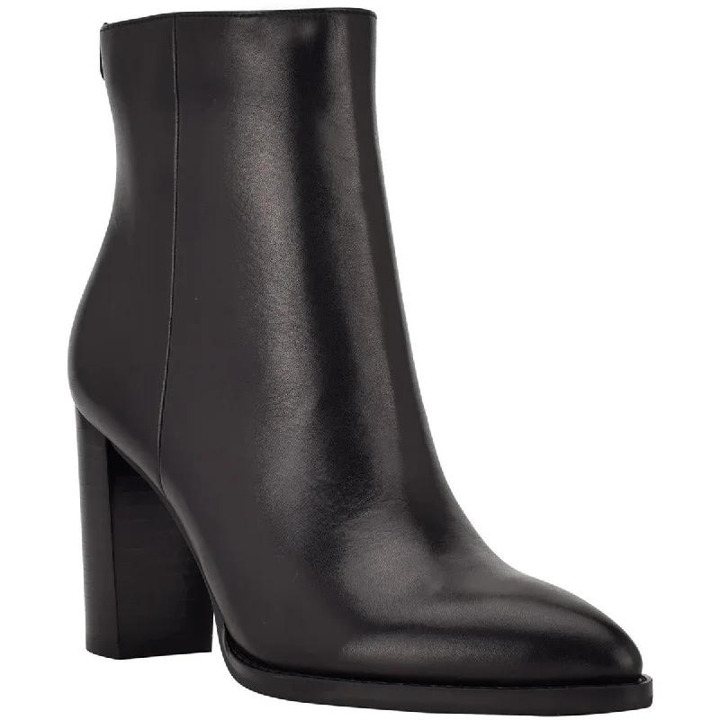 Calvin Klein Womens Yenny  Leather Ankle Ankle Boots