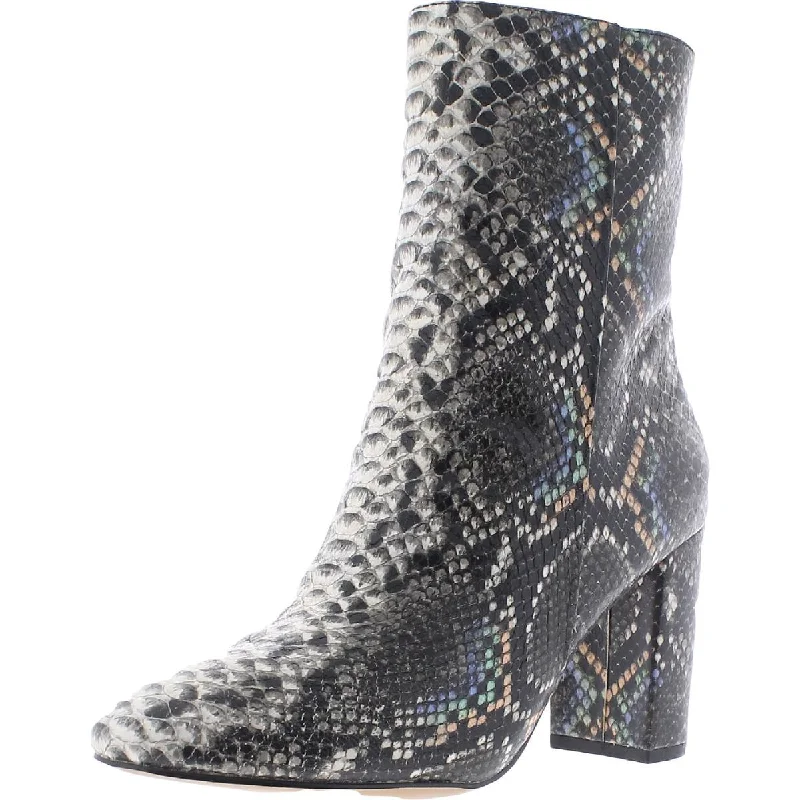 Chinese Laundry Womens Koraline Leather Snake Print Mid-Calf Boots