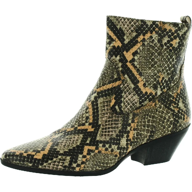 Circus by Sam Edelman Womens Garth Faux-Leather Snake-Print Ankle Boots