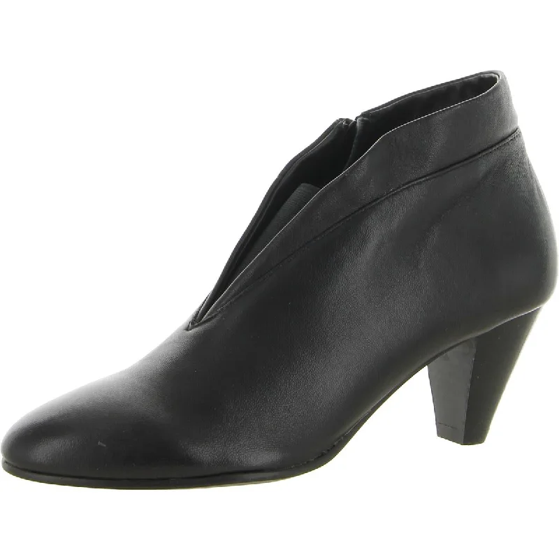 David Tate Womens Natalie Leather Zip Up Ankle Boots