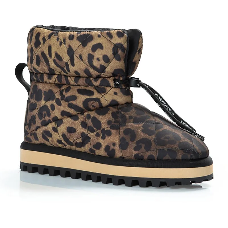 Dolce & Gabbana Womens Puffer Drawstring Ankle Boots