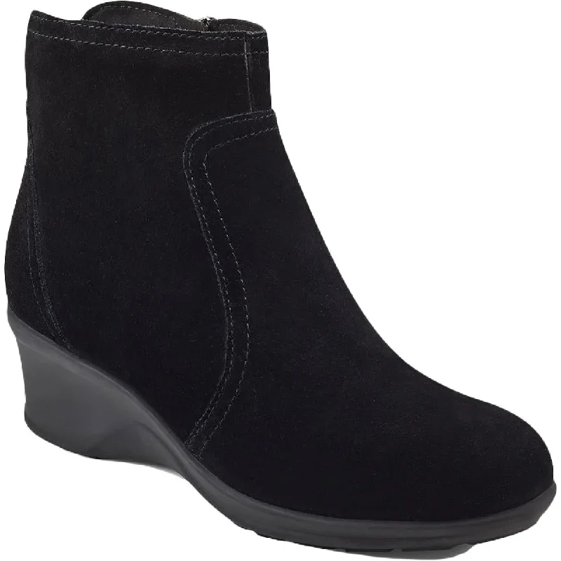 Easy Spirit Womens SEFARRE Leather Zipper Ankle Boots