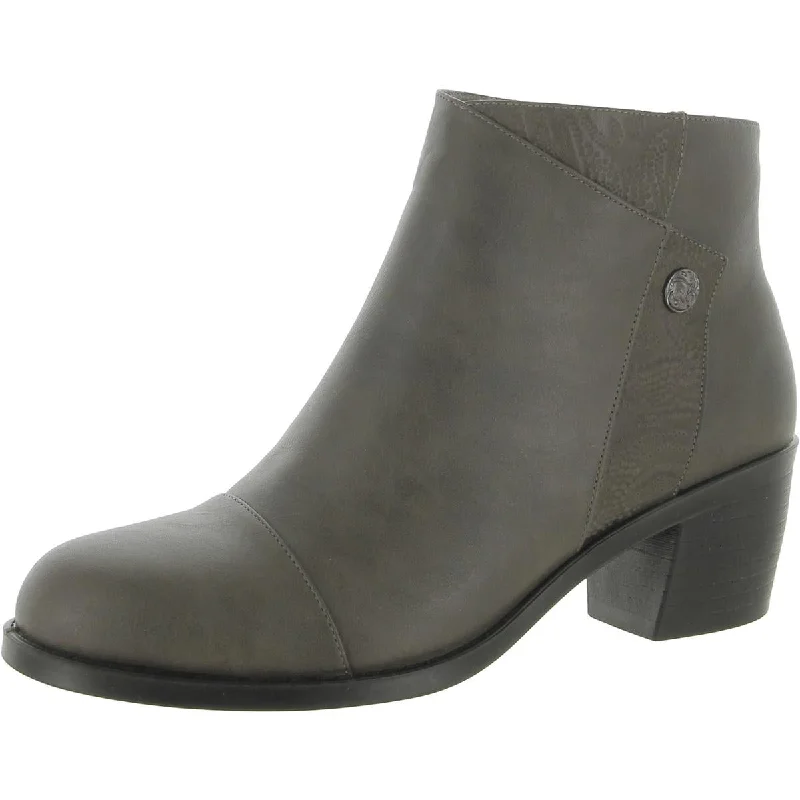 Easy Street Womens Bean  Faux Leather Pull On Ankle Boots