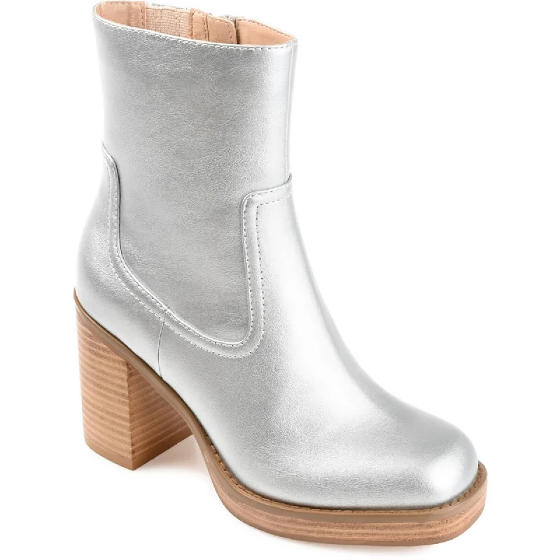 Journee Collection Womens Brittany Metallic Casual Ankle Boots