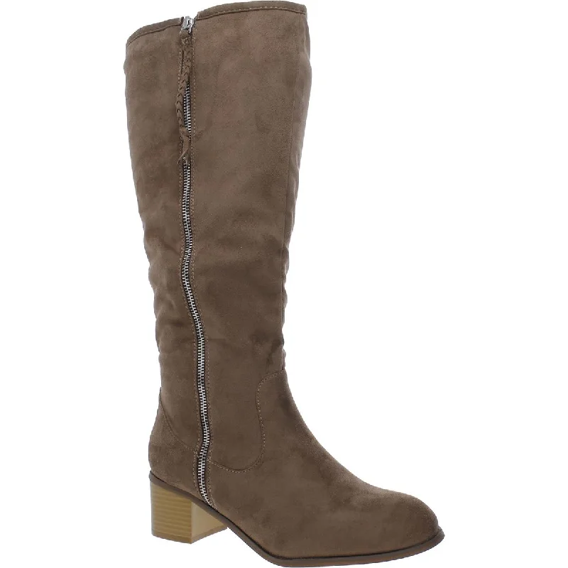 Journee Collection Womens Faux Suede Faux Fur Lined Knee-High Boots