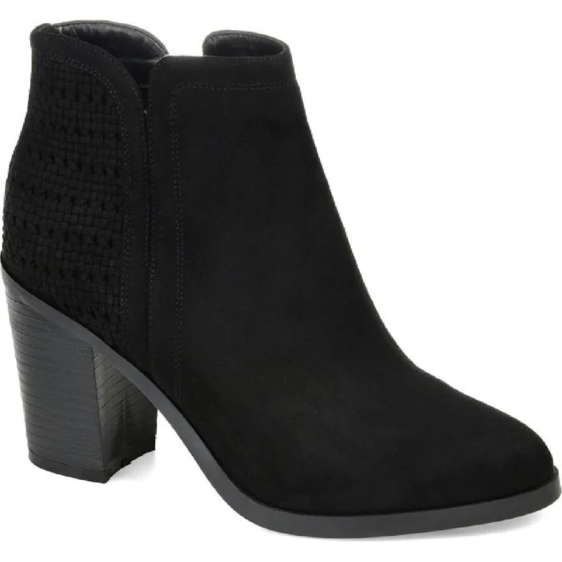 Journee Collection Womens Jessica Faux Suede Block Heel Ankle Boots