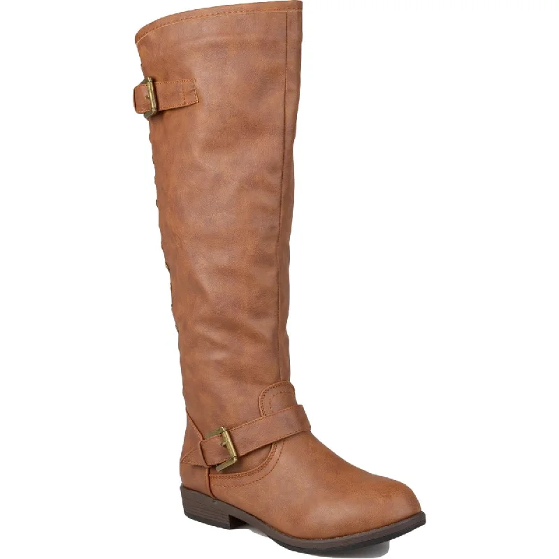 Journee Collection Womens Spokane Faux Leather Riding Boots