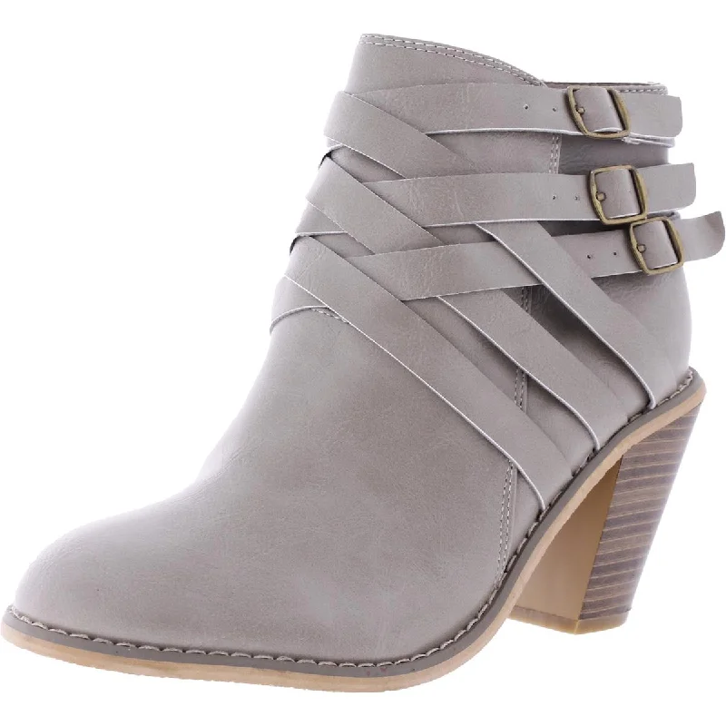 Journee Collection Womens Strappy Zip Up Ankle Boots