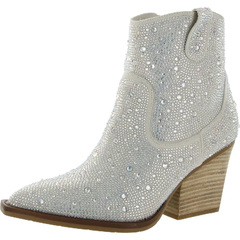 Very G Womens KADY Cowgirl Embellished Ankle Boots