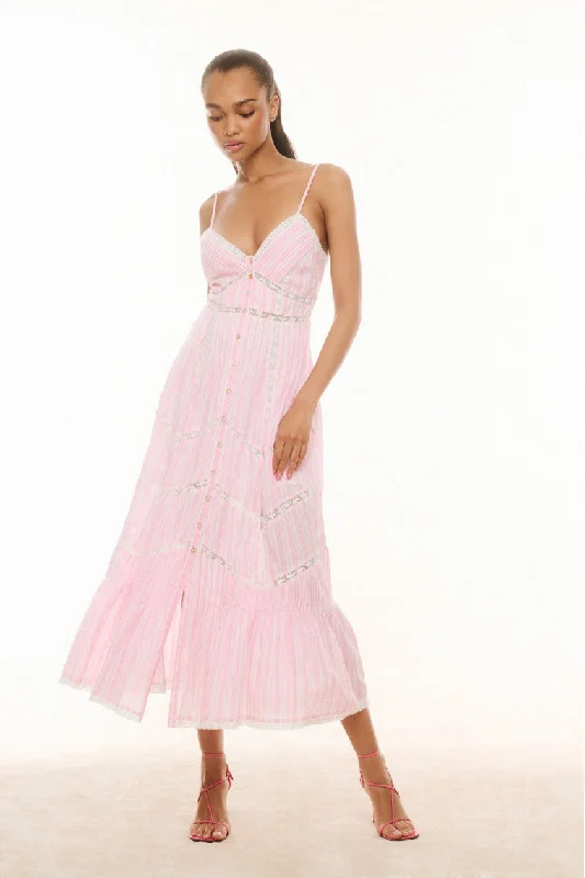 Esilda Cotton Midi Dress - CAPTIVA PINK